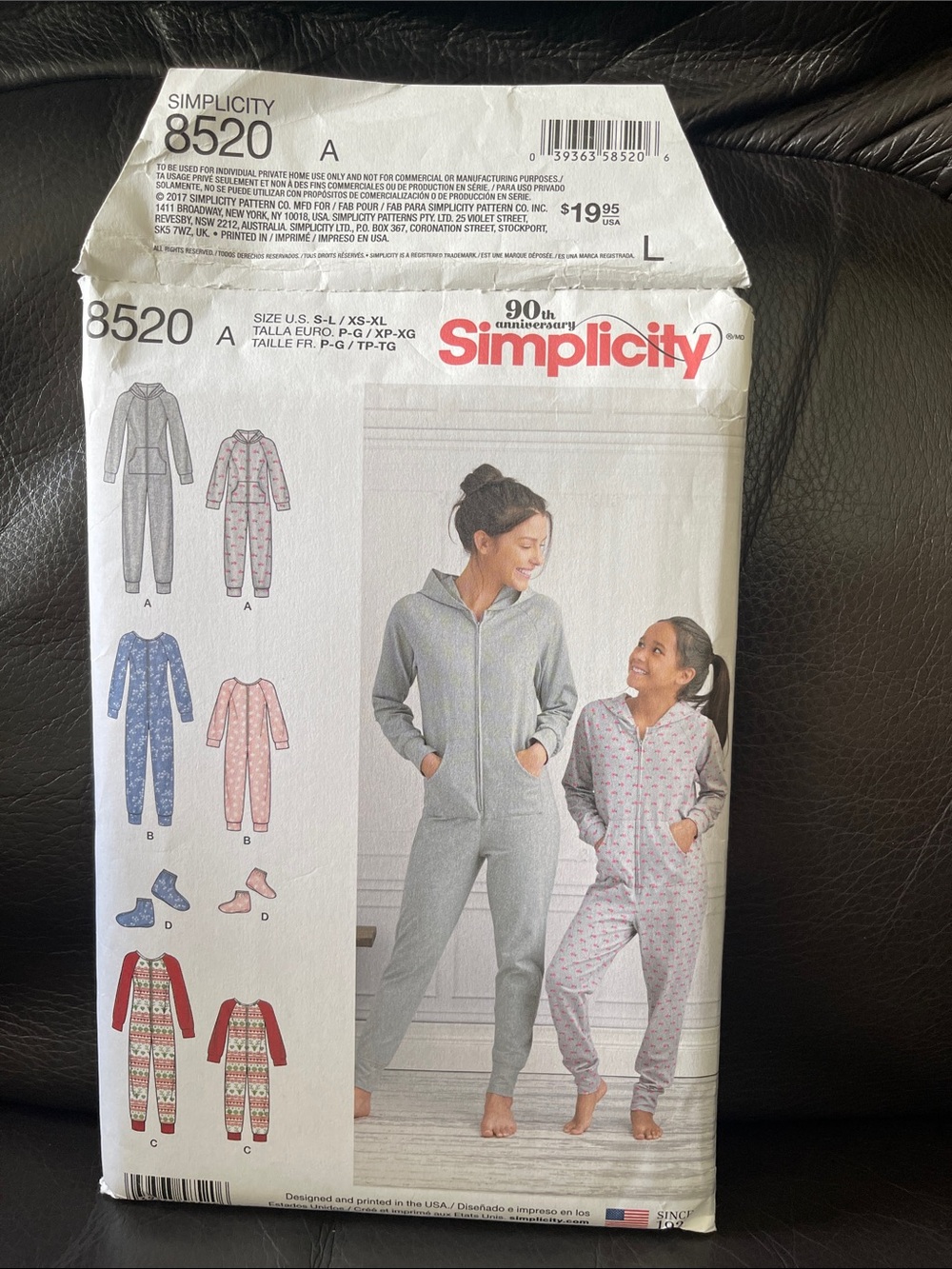 Simplicity Adult & Child One-Piece Jumpsuit Pattern in Gray and Pink